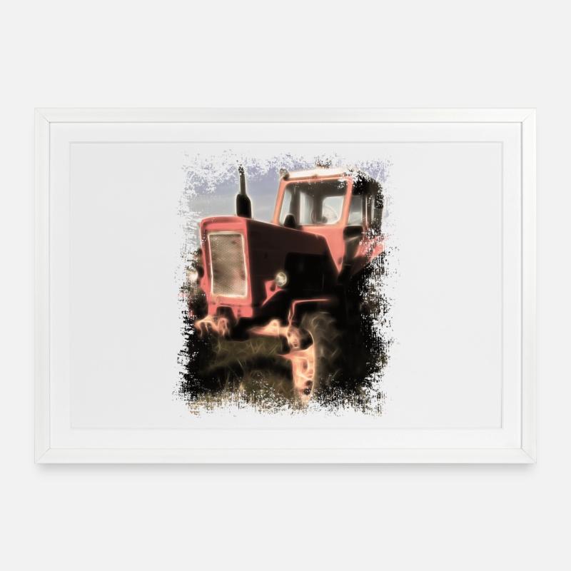 Tractor Belarus MTS 50 - Framed poster (69 × 49 cm) - white