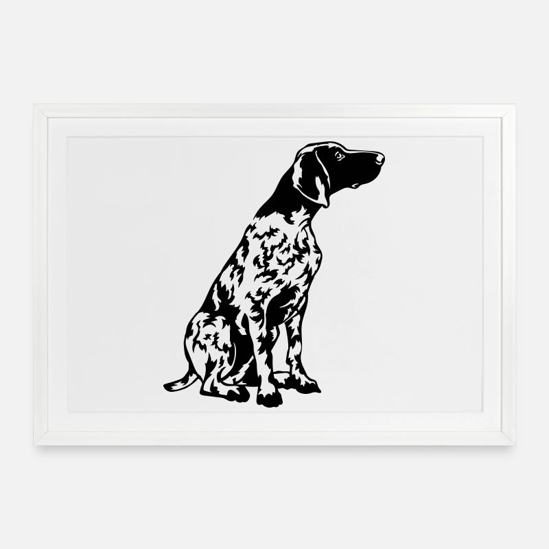 Cheveux courts allemands - Affiche encadrée (69 × 49 cm) - blanc