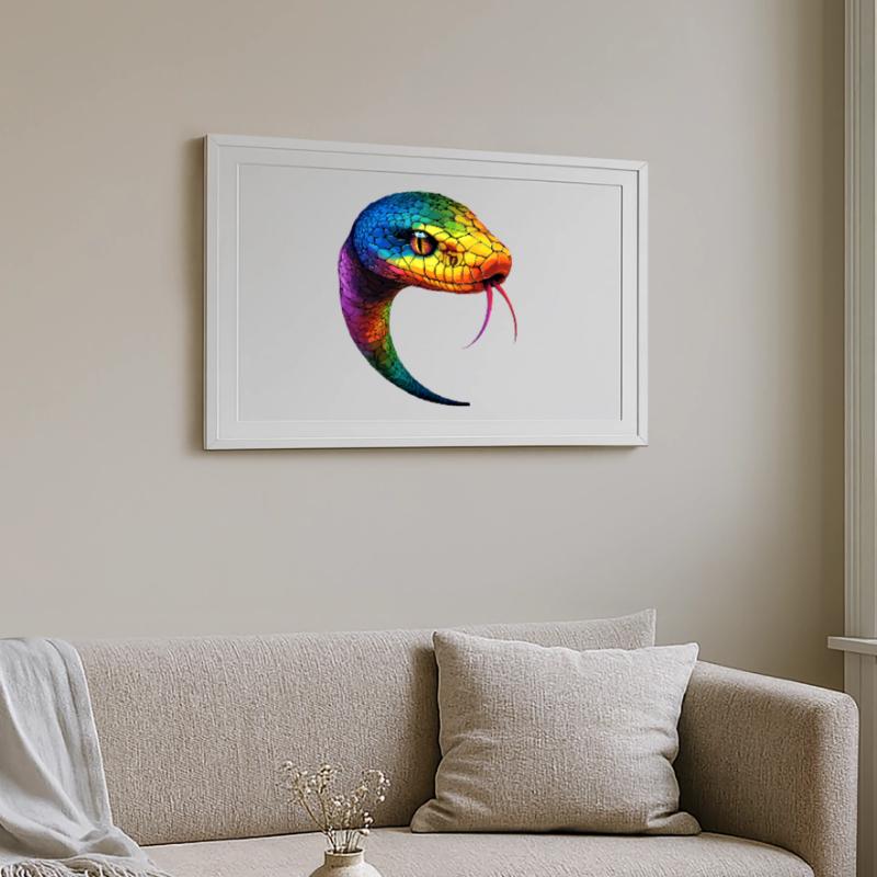 Snake Python Cobra Mamba Rattlesnake Snake Framed poster (69 × 49 cm)