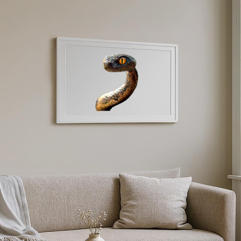 Serpent Python Cobra Mamba Serpent à sonnettes Serpent Affiche encadrée (69 × 49 cm)