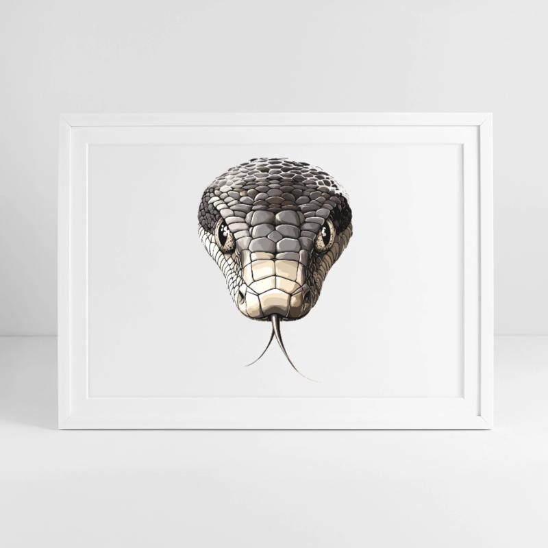 Serpent Python Cobra Mamba Serpent à sonnettes Serpent Affiche encadrée (69 × 49 cm)