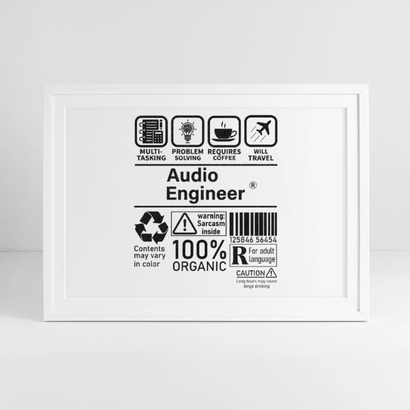 Audio Engineer multi tasking problem solving Gerahmtes Poster (69 × 49 cm)