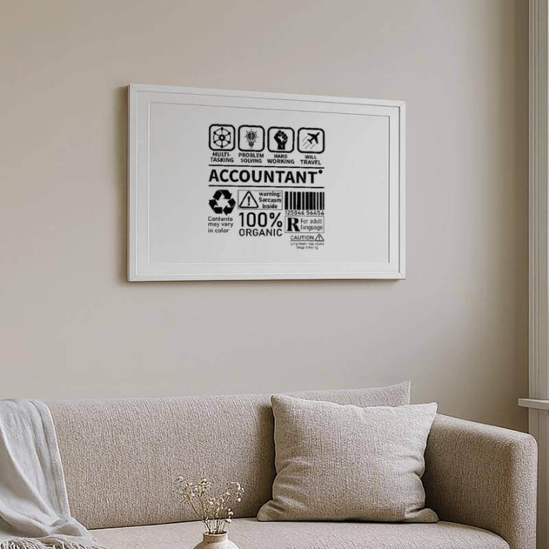 Accountant Multi Tasking Problem Solving Hard Work Gerahmtes Poster (69 × 49 cm)