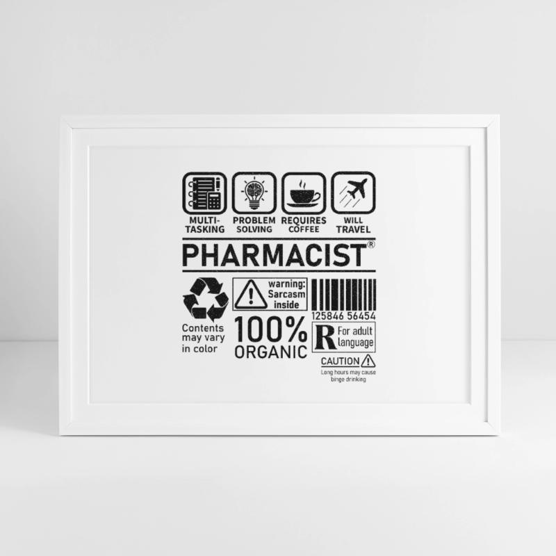 Pharmacist multi tasking problem solving Gerahmtes Poster (69 × 49 cm)