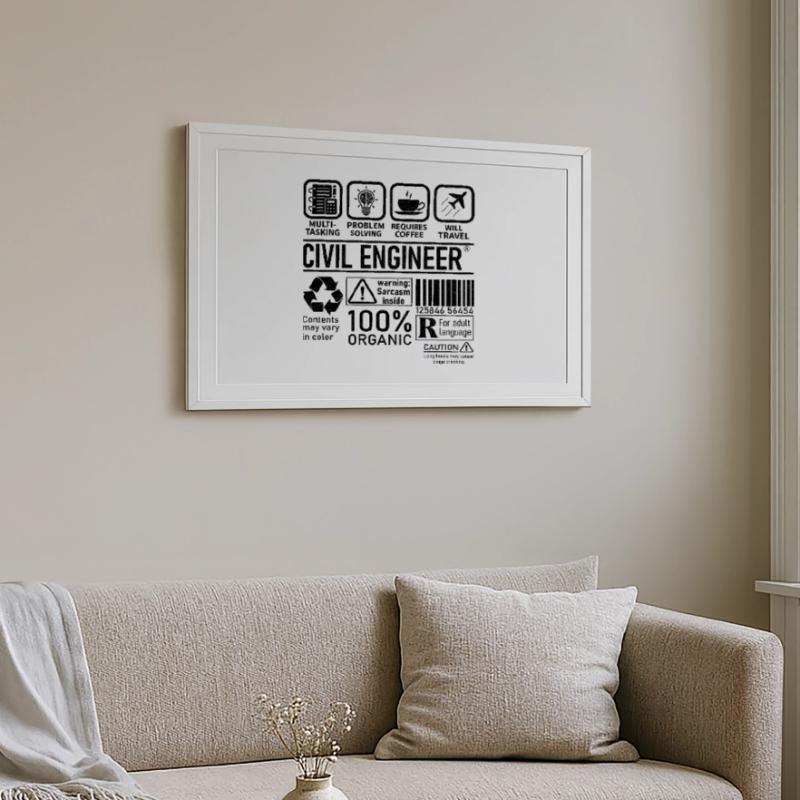 Civil Engineer multi tasking problem solving Gerahmtes Poster (69 × 49 cm)