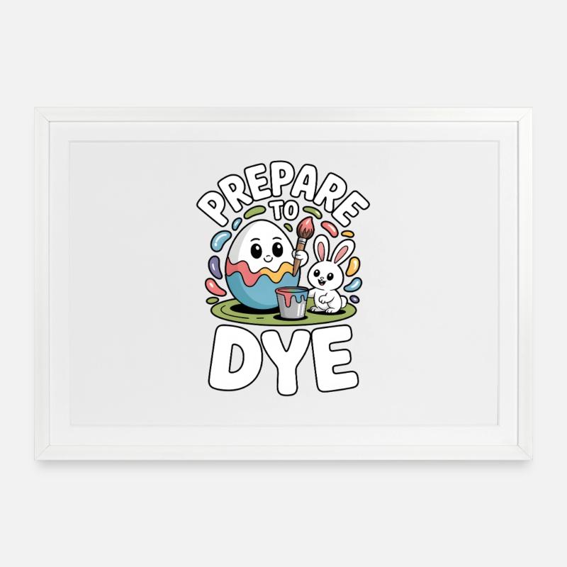 Prepare To Dye Funny Easter Saying - Framed poster (69 × 49 cm) - white