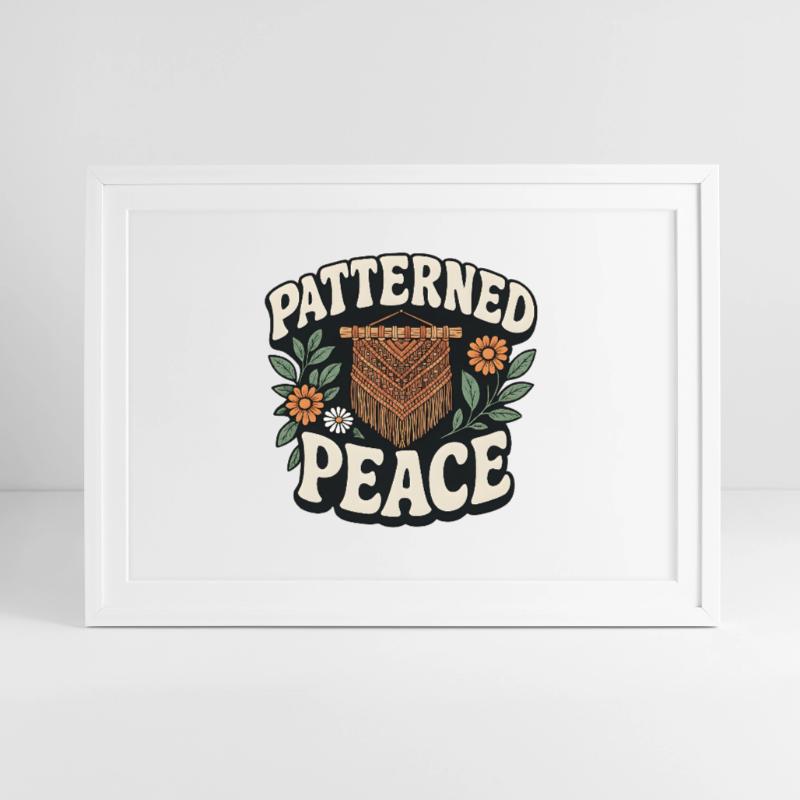 Patterned Calm | Macrame Boho Framed poster (69 × 49 cm)