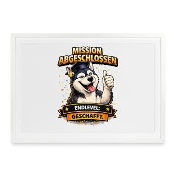 Abschlussklasse Misson Abgeschlossen Schulabgänger - Gerahmtes Poster (69 × 49 cm) - Weiß - Vorne