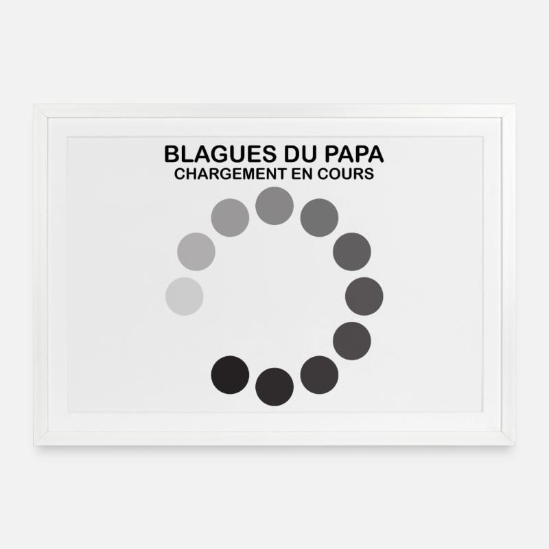 Cercle de Points Noirs Abstraits - Affiche encadrée (69 × 49 cm) - blanc