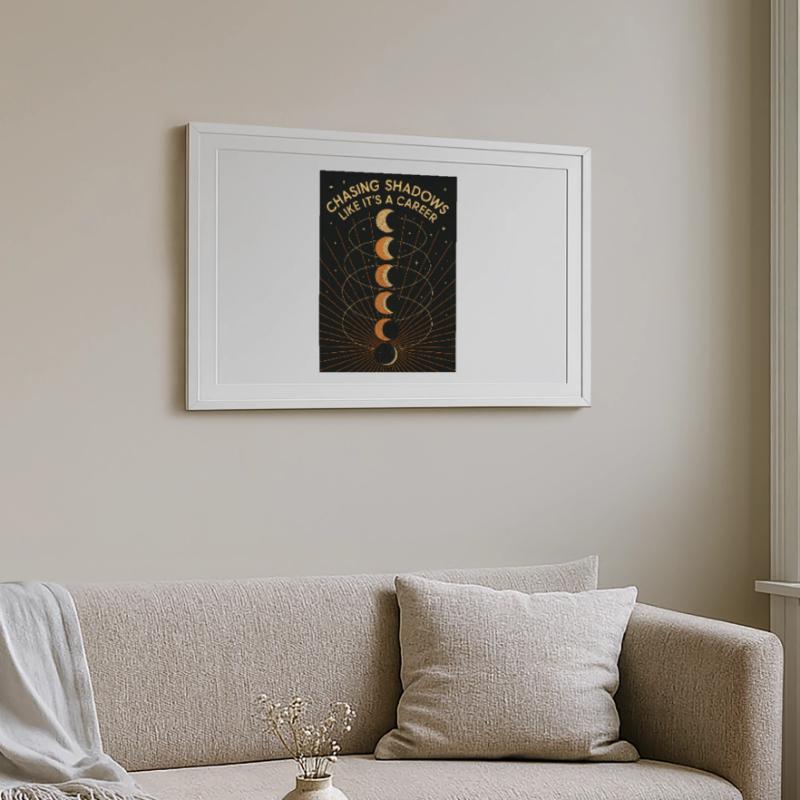 Shadow Hunt | Solar eclipse Framed poster (69 × 49 cm)