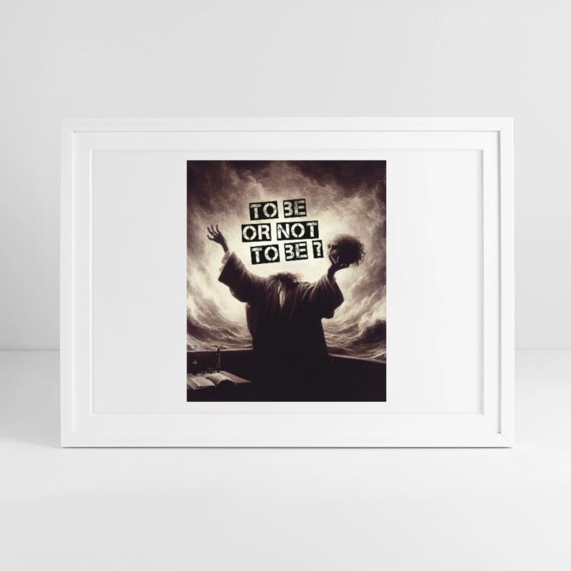 Sein oder nicht sein? Gerahmtes Poster (69 × 49 cm)