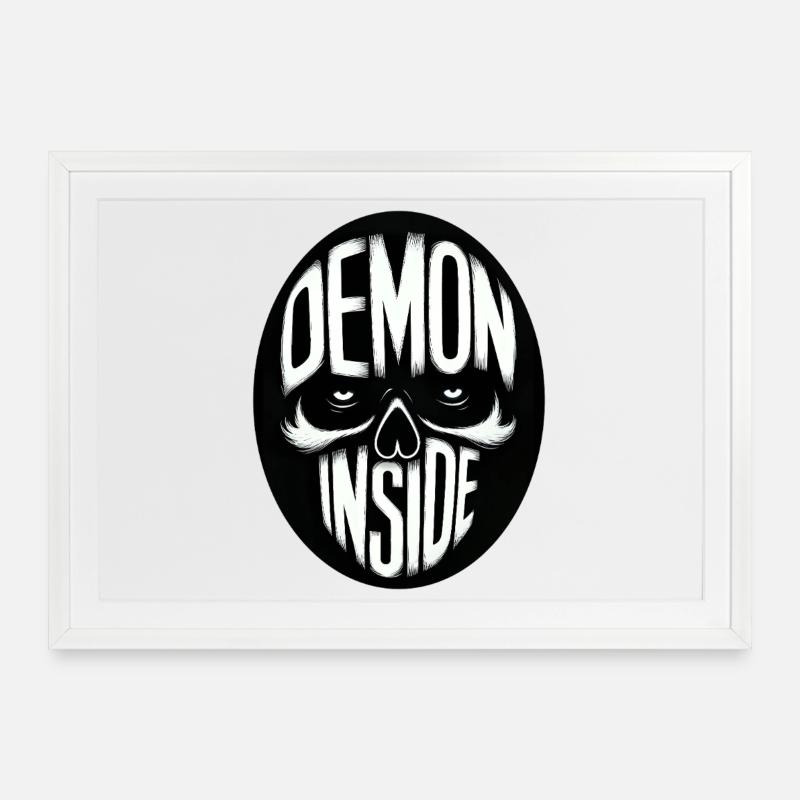 Démon à l’intérieur - Affiche encadrée (69 × 49 cm) - blanc