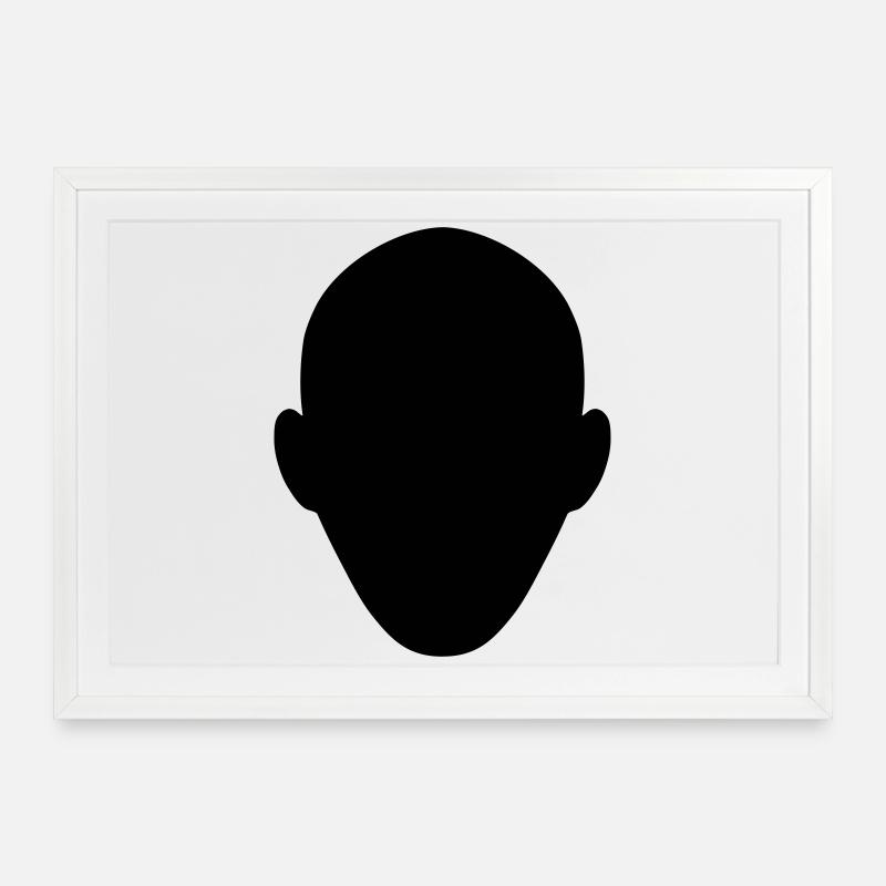 head - Framed poster (69 × 49 cm) - white