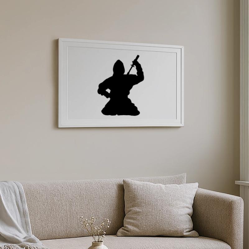 Ninja japanischer Spion oder Attentäter Gerahmtes Poster (69 × 49 cm)