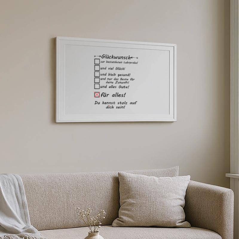 Passed Teaching Sample Teaching Sample Congratulations Framed poster (69 × 49 cm)
