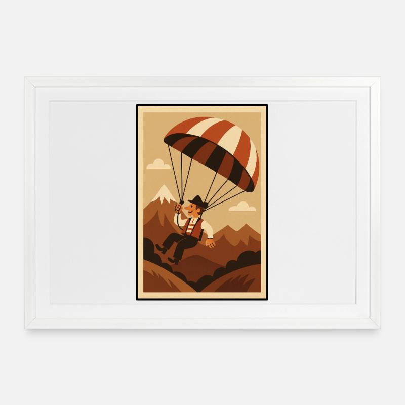 paraglider - Framed poster (69 × 49 cm) - white