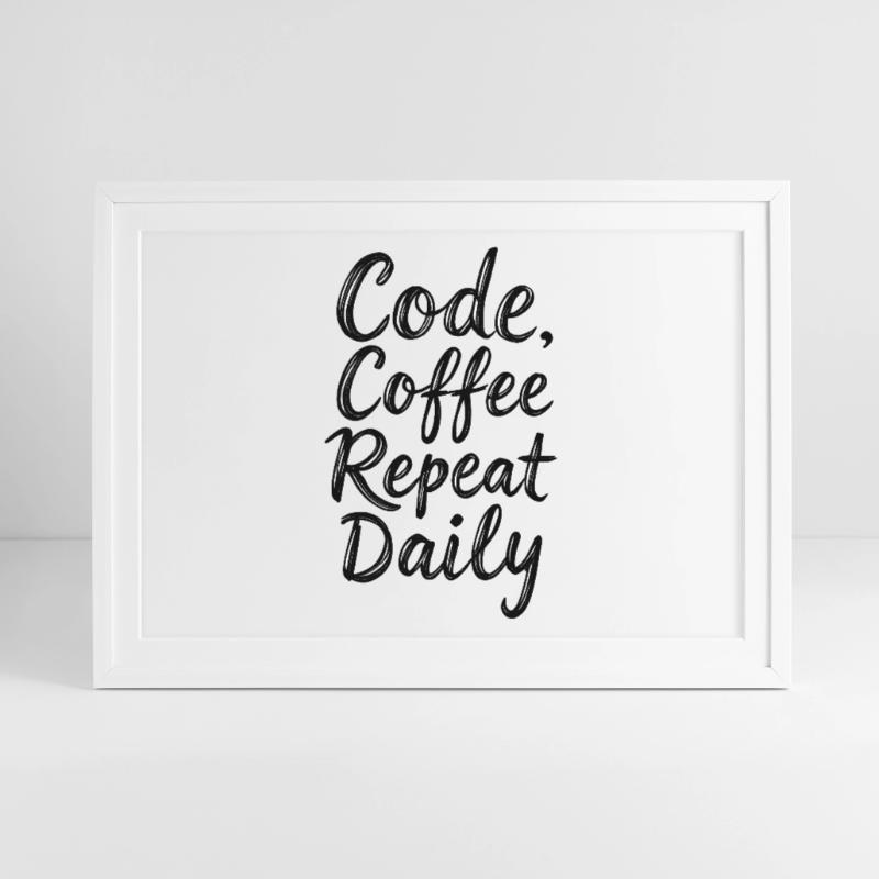 Code Schlaf Debug Wiederholungsprogramm Shirt Gerahmtes Poster (69 × 49 cm)
