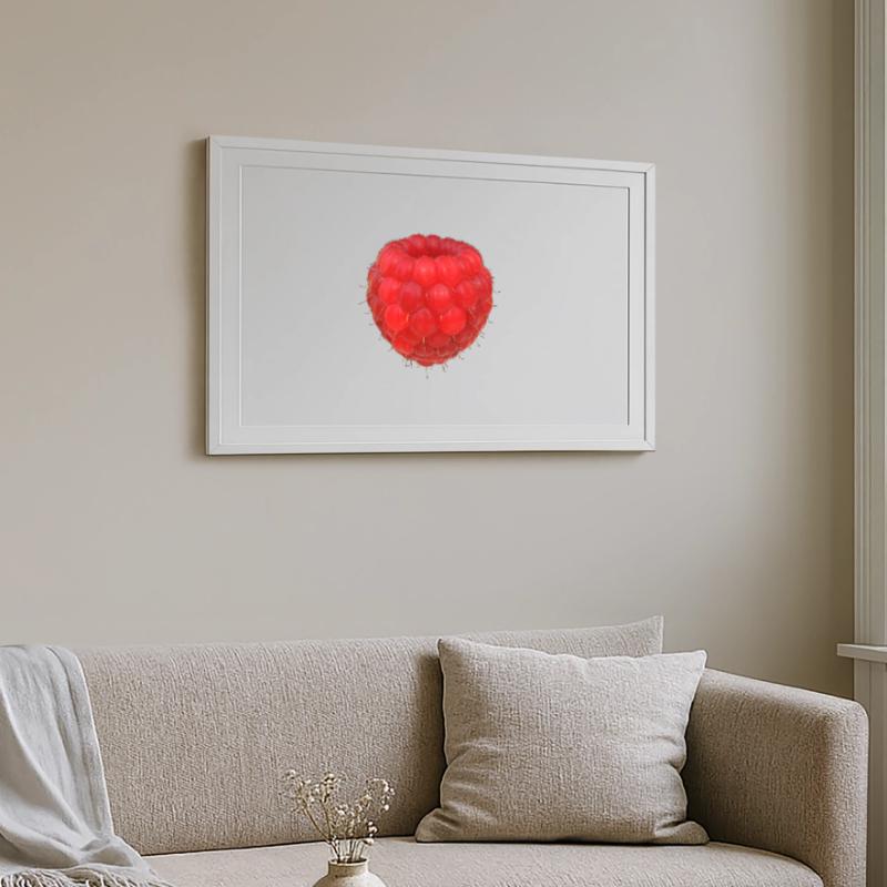 Raspberry Cluster Pattern Framed poster (69 × 49 cm)
