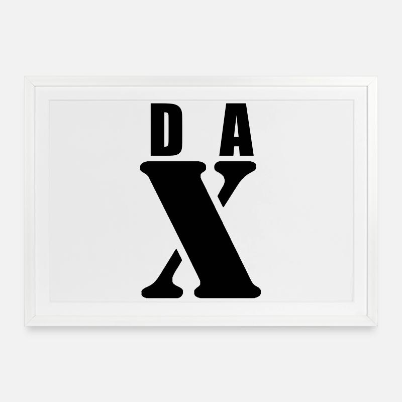 Dax – First Name Design | Minimal Typography - Framed poster (69 × 49 cm) - white