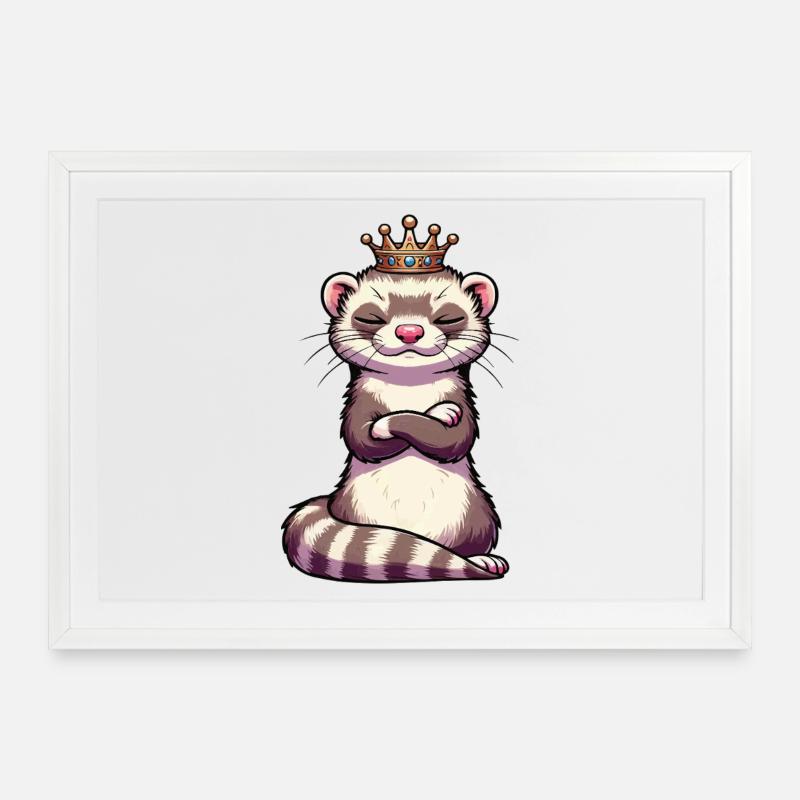 Frettchen Frettchenhalter Frettchenbesitzer - Gerahmtes Poster (69 × 49 cm) - Weiß