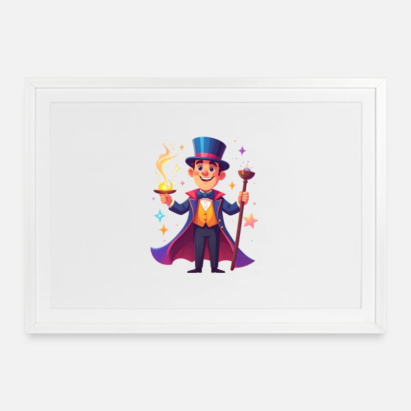 Magicien - Affiche encadrée (69 × 49 cm) - blanc