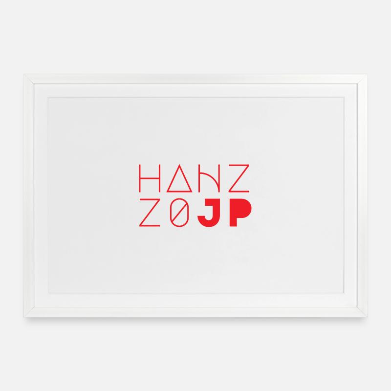 HANZZO - Gerahmtes Poster (69 × 49 cm) - Weiß