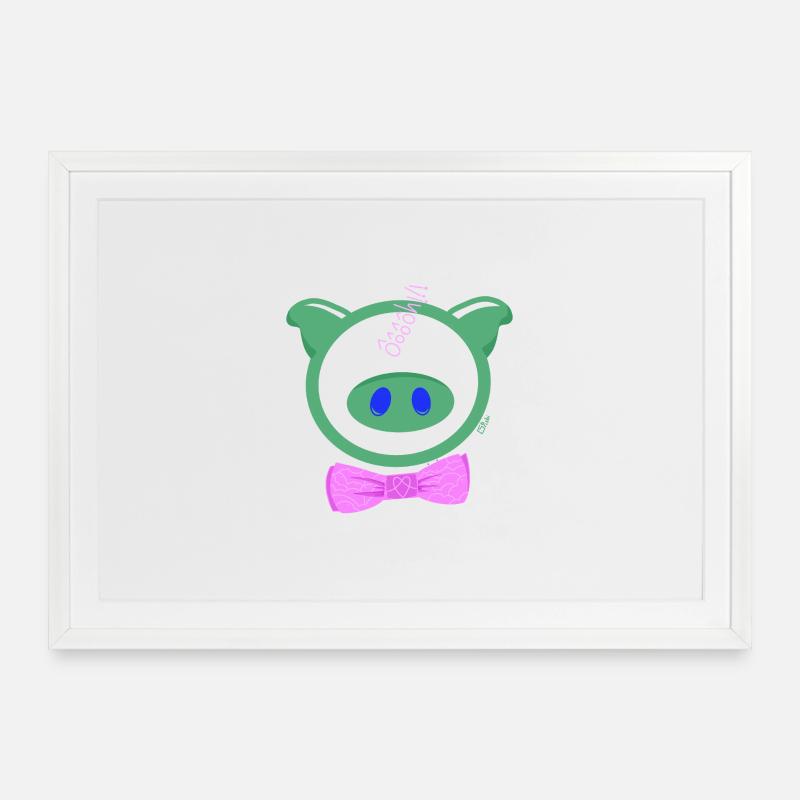 HoOoOh! Le Cochon Chic - Affiche encadrée (69 × 49 cm) - blanc