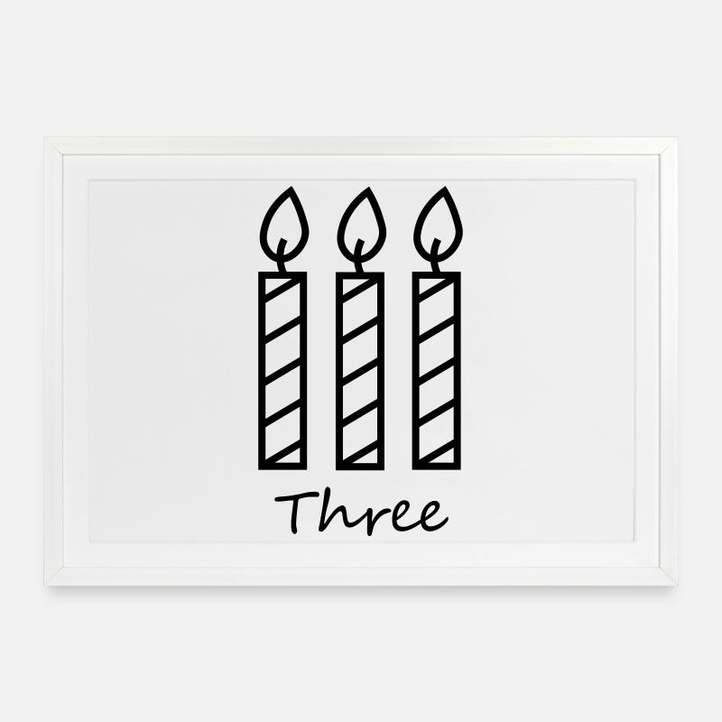Three candles - Framed poster (69 × 49 cm) - white