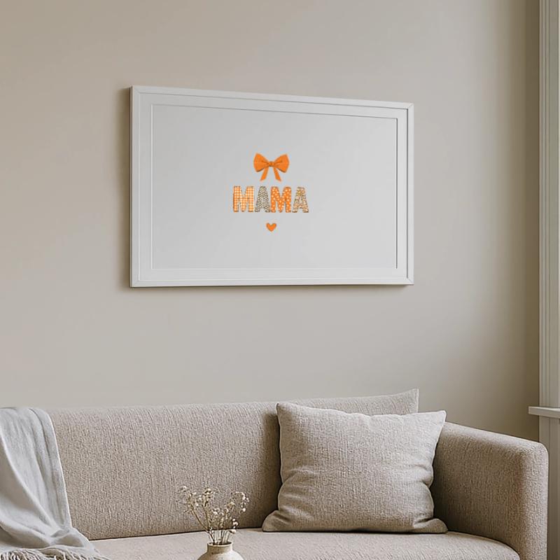 Orange Mom Patchwork Patterns Framed poster (69 × 49 cm)