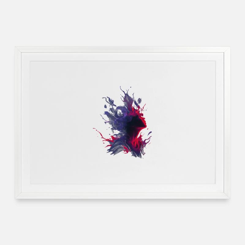 Passion_and_Shadow_Splash - Affiche encadrée (69 × 49 cm) - blanc