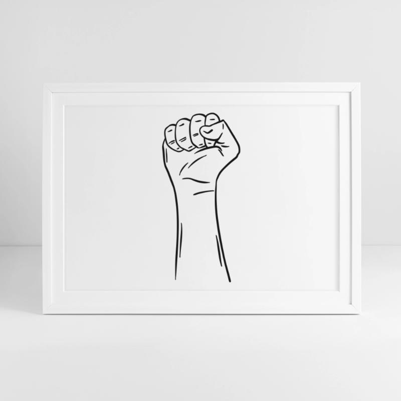 Hand Faust 2 / Faust / Kampf / Protest Gerahmtes Poster (69 × 49 cm)