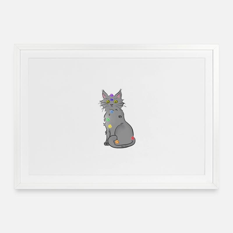 Chat-kra - Gerahmtes Poster (69 × 49 cm) - Weiß