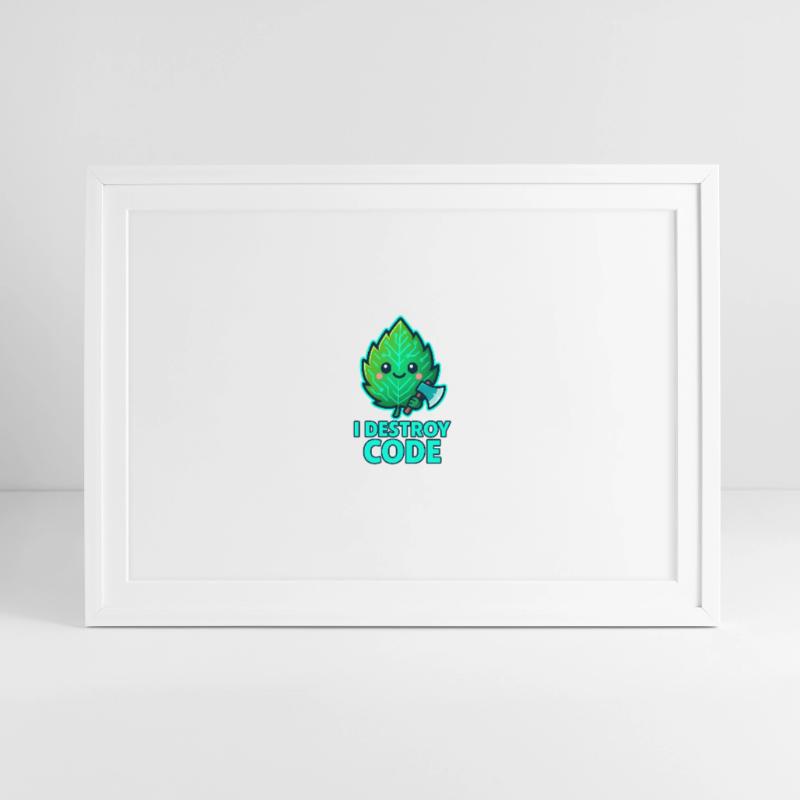 Green Leaf Code Warrior Framed poster (69 × 49 cm)