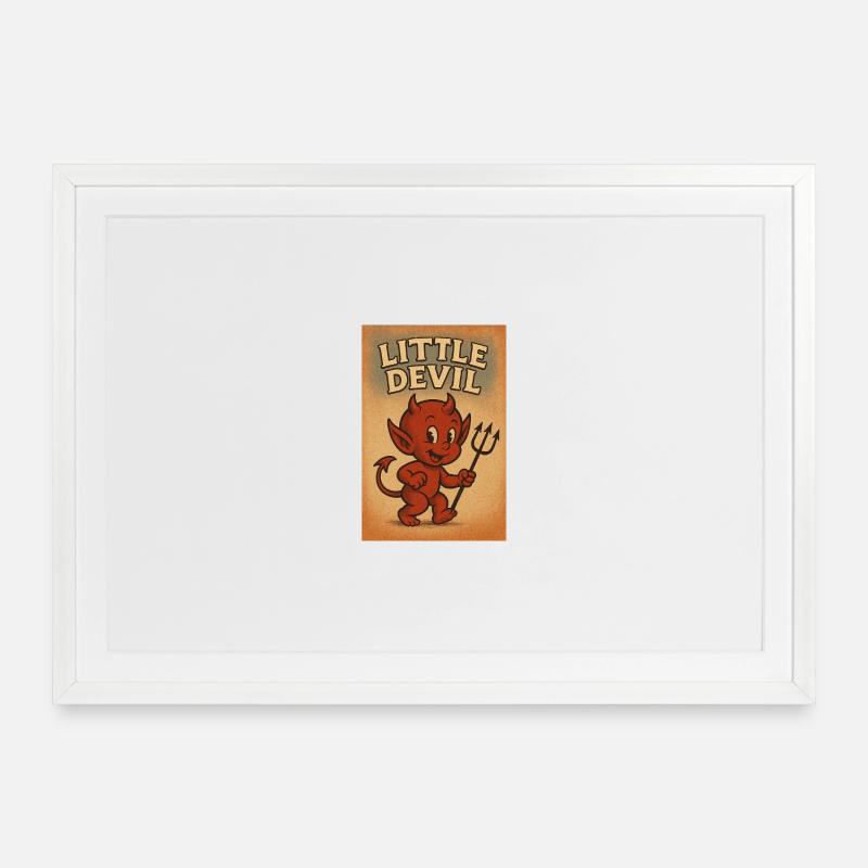 Kleiner Teufel - Gerahmtes Poster (69 × 49 cm) - Weiß