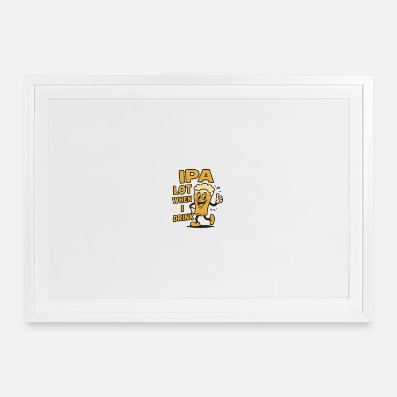 Cheerful beer drinker expression - Framed poster (69 × 49 cm) - white