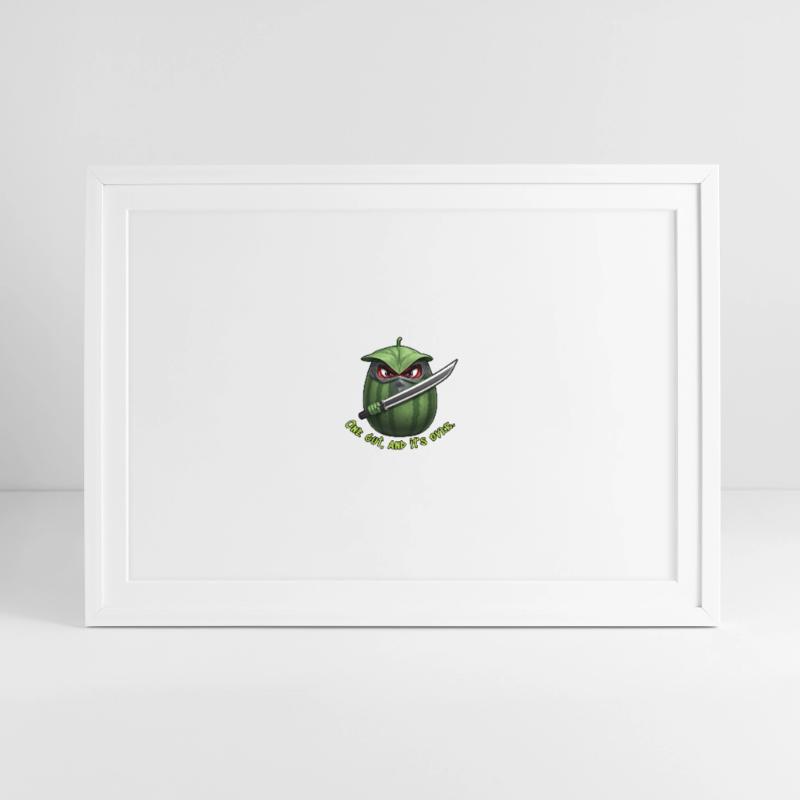 Ninja de la pastèque : Une fin coupée Affiche encadrée (69 × 49 cm)