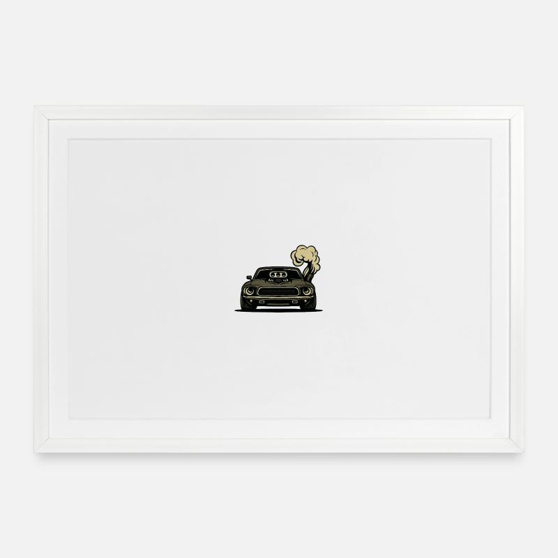 Voiture en colère - Affiche encadrée (69 × 49 cm) - blanc