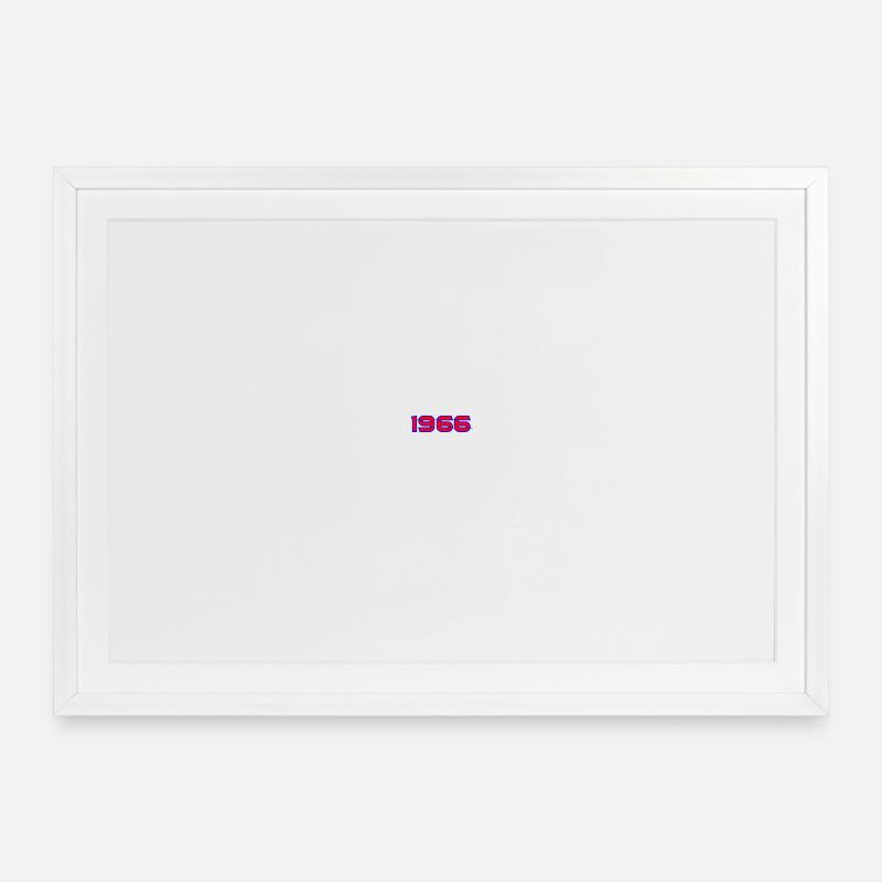 Typographie rétro néon de 1966 - Affiche encadrée (69 × 49 cm) - blanc