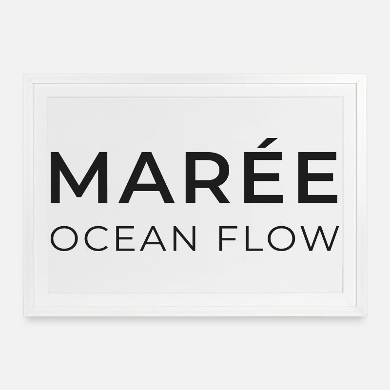 Marée Ocean Flow Wave Art - Affiche encadrée (69 × 49 cm) - blanc