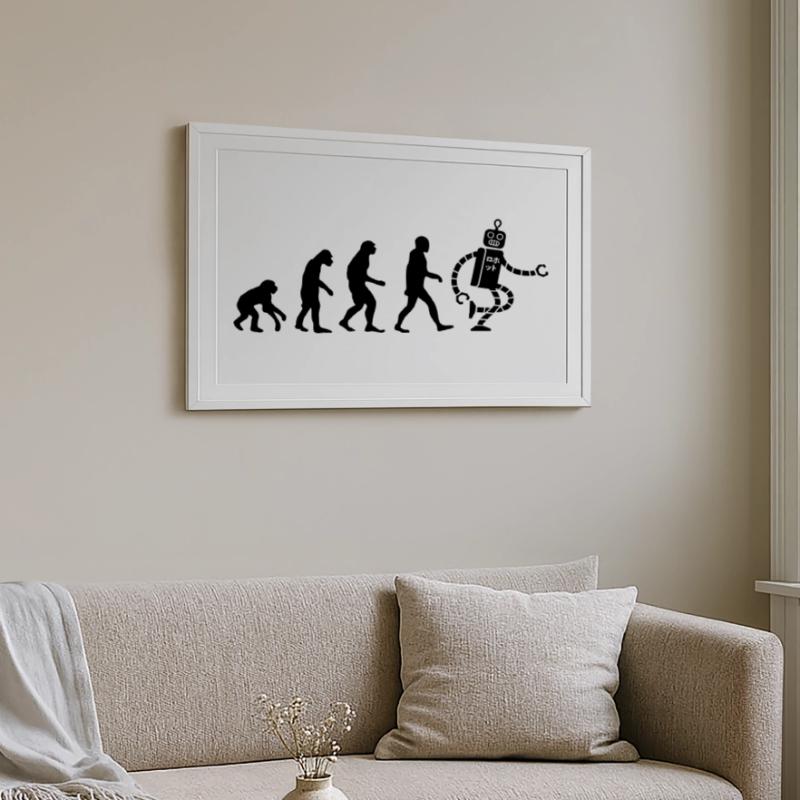 evolution robot Framed poster (69 × 49 cm)