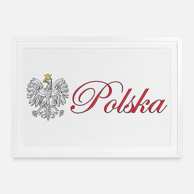 Polska - Pologne - Affiche encadrée (69 × 49 cm) - blanc