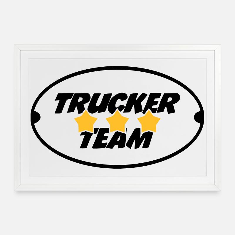 Trucker Team - Affiche encadrée (69 × 49 cm) - blanc