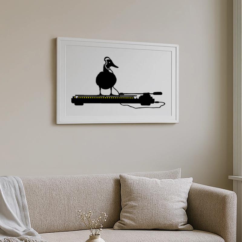 disco duck turntable Framed poster (69 × 49 cm)