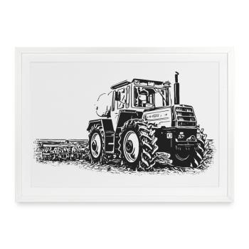 MB trac 1500 | Traktor - Gerahmtes Poster (69 × 49 cm) - Weiß - Vorne