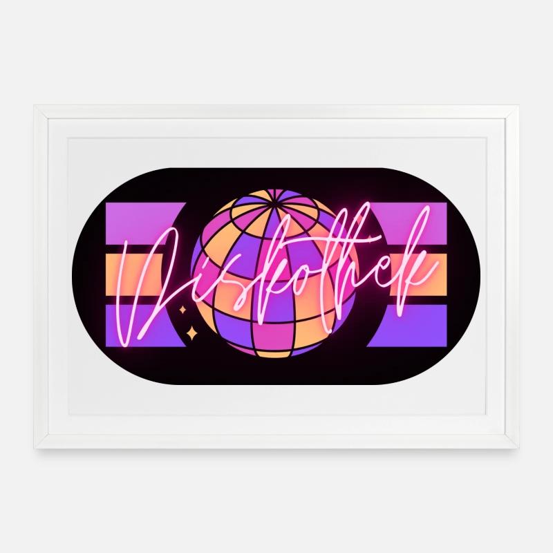 Discothèque - Affiche encadrée (69 × 49 cm) - blanc