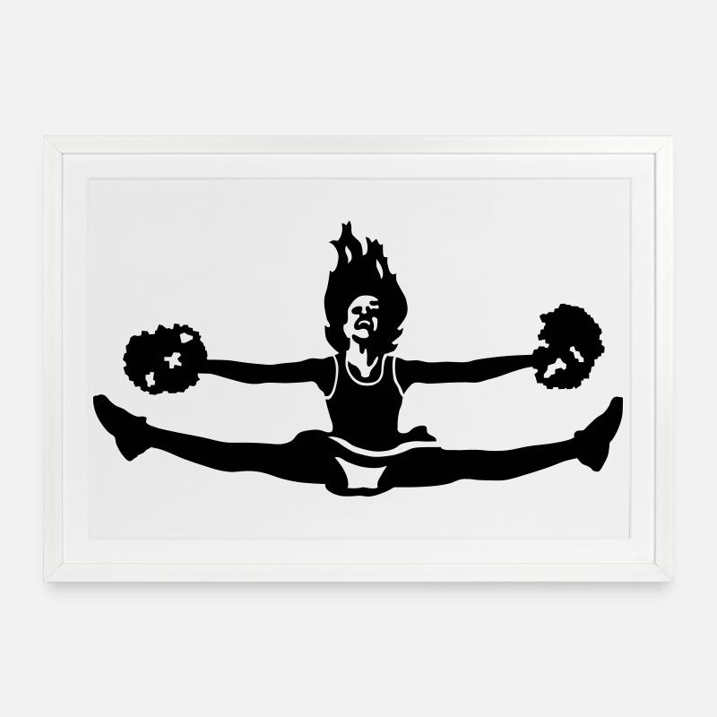 Cheerleader - Gerahmtes Poster (69 × 49 cm) - Weiß