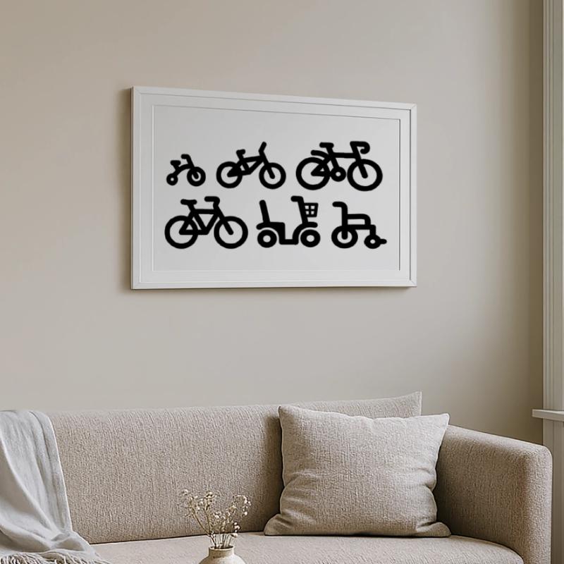 Evolution vélo de course cyclisme vélo de course Affiche encadrée (69 × 49 cm)