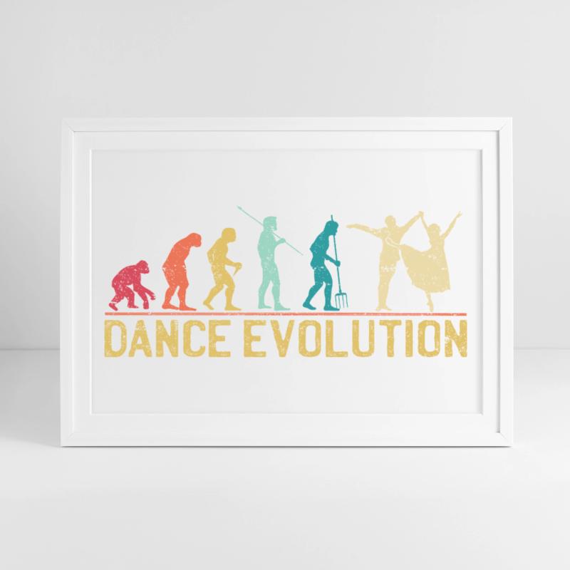 Dance Evolution Silhouette Design Framed poster (69 × 49 cm)
