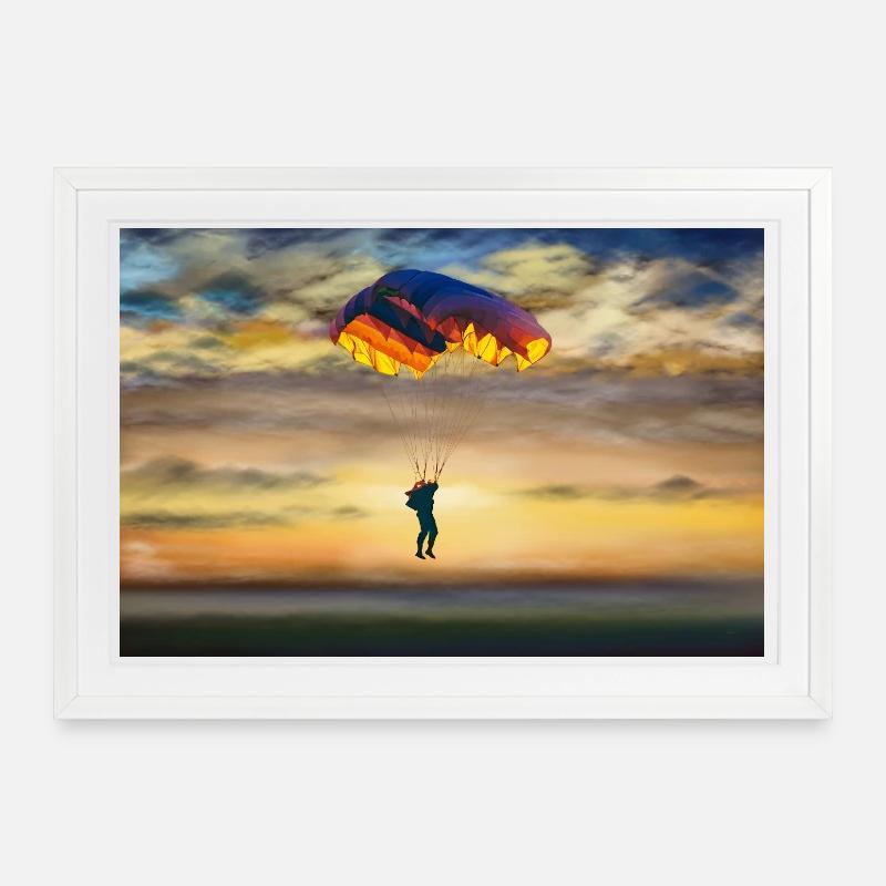 Parachute - Affiche encadrée (69 × 49 cm) - blanc