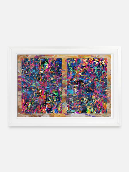 jpixplojde - Gerahmtes Poster (69 × 49 cm) - Weiß